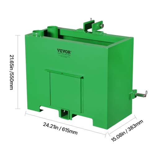 VEVOR 3-Point Ballast Box,Category 1 Tractor Ballast of 800lbs Capacity, for 2 Inch Hitch Receiver, Heavy-Duty Steel 4.3 ft³ Large Volume Loader