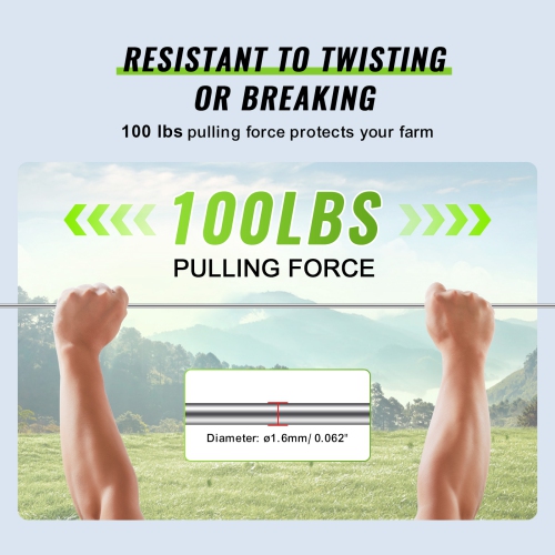 VEVOR 16 Gauge Aluminum Wire for Electric Fencing, 1640Ft 500M Electric Fence Wire, Portable Fencing Wire, 1.6mm Diameter Aluminum Alloy for Higher