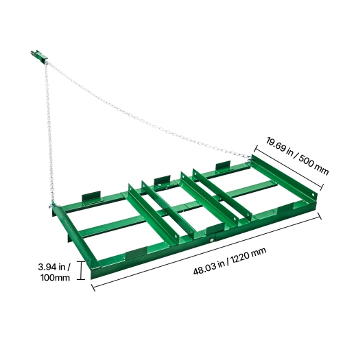 VEVOR 4 ft Drag Harrow,Heavy Duty Tow Behind Drag Harrow with Adjustable Bars & 72 in Chain, Driveway Grader Landscape Rake for ATV, UTV, Mower Tow