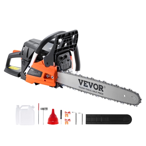 VEVOR 2.55HP Gas Chainsaw, 52CC 18" , Gasoline Powered Chain Saw,Handheld Cordless Petrol Chainsaws for Tree Wood Branch Cutting, Tree Trimming,Farm