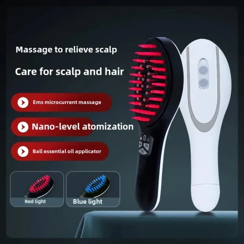 Electric Spray Massage Comb Hair Growth Head Massager Brush LED Anti Hair Loss Scalp Liquid Medicine Atomizing Comb(Medicine Liquid not included)