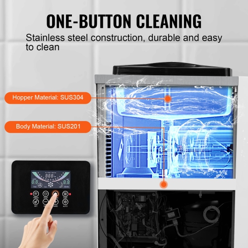 VEVOR 10.6 QT/H Yield, 1000W Commercial Ice Cream Machine, Single Flavor Countertop Soft Serve Ice Cream Maker, with 4L Hopper 1.6L Cylinder, LCD