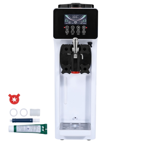 VEVOR 10.6 QT/H Yield, 1000W Commercial Ice Cream Machine, Single Flavor Countertop Soft Serve Ice Cream Maker, with 4L Hopper 1.6L Cylinder, LCD