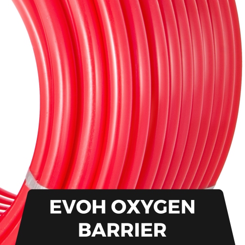 VEVOR 5/8 Inch x 500Ft PEX Tubing Oxygen Barrier O2 EVOH Pex-B Red Radiant Floor Heat Durable Plumbing Flexible for Residential Commercial Radiant