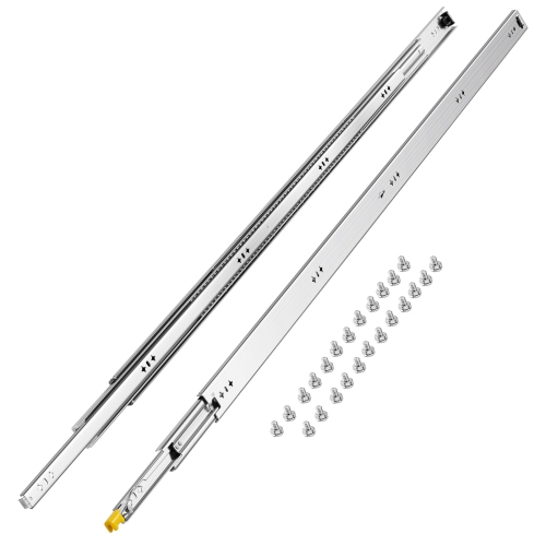 VEVOR 1 Pair Full Extension Drawer Slides 16 18 20 24 30 35 37.4 59 24 32 36 40 48 60 in, 250 lbs Load Locking Drawer Slides, Ball Bearing with Lock