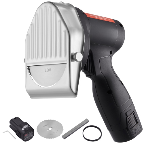 Couteau électrique Shawarma VEVOR 80&nbsp;W, couteau turc à batterie sans fil, couteau gyroscopique en acier inoxydable, trancheuse à viande avec 2