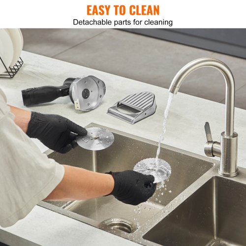 Couteau électrique Shawarma VEVOR 80&nbsp;W, couteau turc à batterie sans fil, couteau gyroscopique en acier inoxydable, trancheuse à viande avec 2