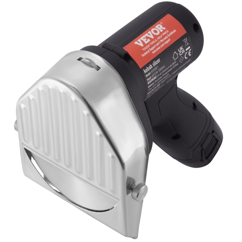 Couteau électrique Shawarma VEVOR 80&nbsp;W, couteau turc à batterie sans fil, couteau gyroscopique en acier inoxydable, trancheuse à viande avec 2