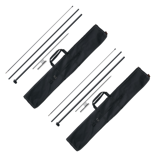 VEVOR 2 Packs Feather Flag Pole Kit, Swooper Flag Pole 12.7 ft, Sign Flag Poles for Business Advertising Flags Outdoor, with Ground Stakes and A