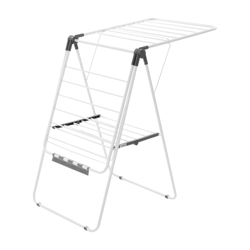 VEVOR 2-Tier Clothes Drying Rack, Foldable Laundry Dryer Rack with Sock Clips & 21 Drying Rods, Metal Height Adjustable Drying Racks, Free-Standing &