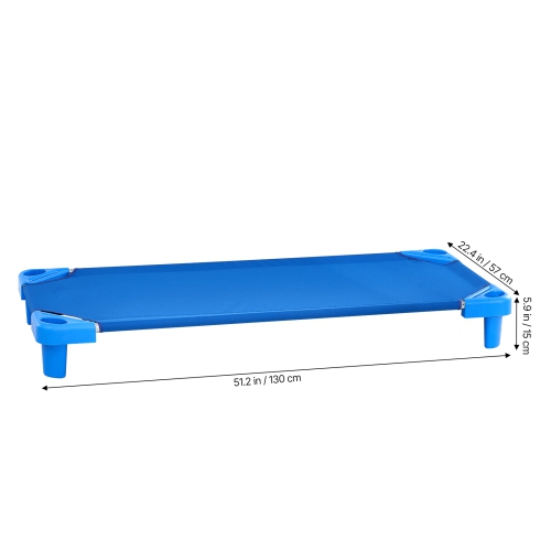 VEVOR 4 PacksStackable Kiddie Cot, Portable Toddler Nap Cots, Standard Size 52" L x 23" W Daycare Cots for Kids, Preschool Daycare Beds for Sleeping,