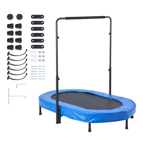 VEVOR 56x36 inch Kids Trampoline, Indoor/Outdoor Foldable Mini Trampoline with Handle, Rebounder for Toddlers, Birthday Gift for 3+ Years Children,
