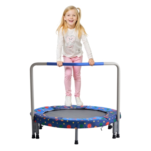 VEVOR 36" Kids Trampoline, 3FT Indoor/Outdoor Foldable Mini Trampoline with Handle, Rebounder for Toddlers, Birthday Gift for 3+ Years Children, Boys