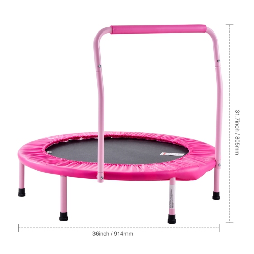 VEVOR 36" Kids Trampoline, 3FT Indoor/Outdoor Foldable Mini Trampoline with Handle, Rebounder for Toddlers, Birthday Gift for 3+ Years Children, Boys
