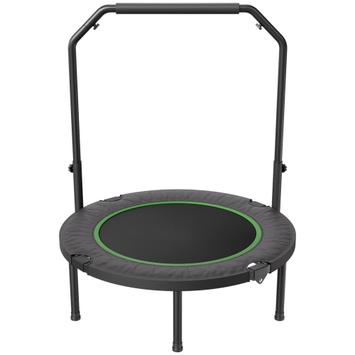 VEVOR 330lbs Max Load Foldable Mini Trampoline, 40 Inch Fitness Rebounder, Stable & Quiet Trampoline with 4 Level Height Adjustable Foam Handle, for