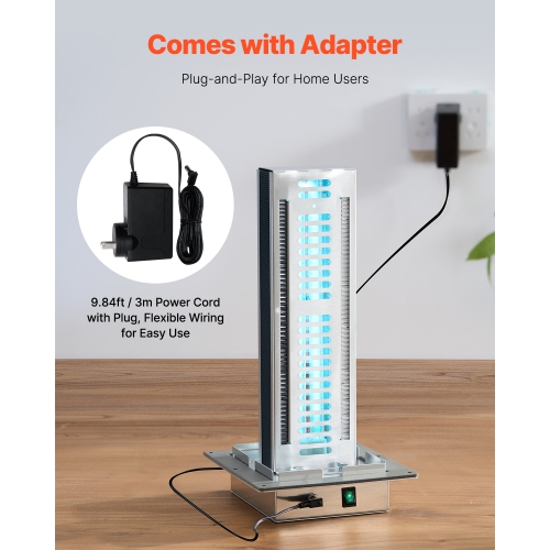 VEVOR 24W 12inch HVAC Air Purifier Whole House, Light in Duct for Ac Duct, Air Scrubber with 2 Bulb, PCO Technology and Carbon Filtration HVAC lights