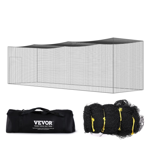 VEVOR 35FTBaseball Batting Netting, Practice Portable Pitching Cage Net with Door & Carry Bag, Heavy Duty Enclosed PE Netting