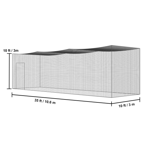 VEVOR 35FTBaseball Batting Netting, Practice Portable Pitching Cage Net with Door & Carry Bag, Heavy Duty Enclosed PE Netting