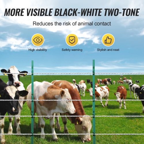 VEVOR 656Ft 200M Electric Fence Wire, Portable Polywire, 1/4" Diameter 6 Stainless Steel Strands for Reliable Conductivity and UV, Rust Resistance,