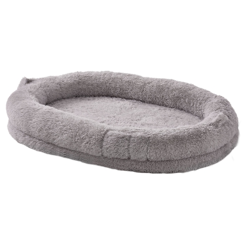 VEVOR 72" x48"x10" Human Dog Bed, Giant Dog Bed for Adult, Human Size Dog Bed with Washable PV Velvet Cover, Egg Orthopedic Foam, Storage Pocket, for