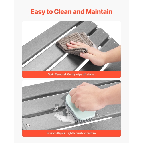 VEVOR 21.5L x 18.9W x 14.8H Inch Adirondack Ottoman, HDPE Plastic Folding Adirondack Ottoman, Weather-Resistant Foot Rest for Adirondack Chair,