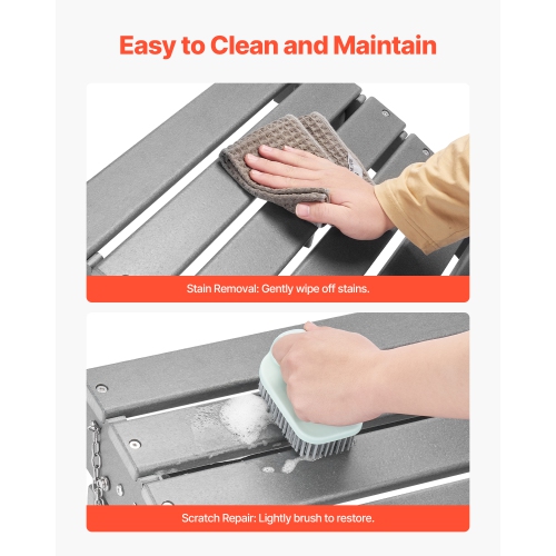 VEVOR 16.9L x 18.9W x 13H Inch Adirondack Ottoman, HDPE Plastic Folding Adirondack Ottoman, Weather-Resistant Foot Rest for Adirondack Chair, Widely