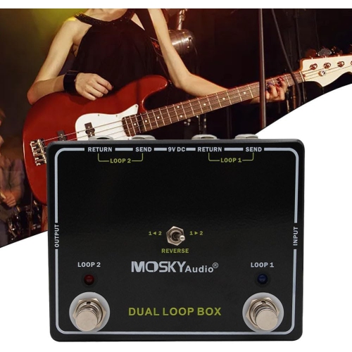 Guitar Effects | Dual Reverse Loop Box, Versatile Guitar Effects Loop Switching Pedal with Tuner Output for Interference-Free Tuning
