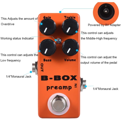 Professional overdrive guitar effects pedal - four-knob precision control, full metal body, analog circuit