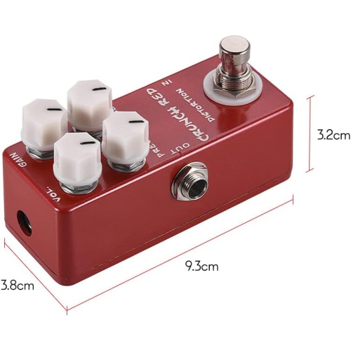 Guitar distortion effects pedal | Four-knob precision control | True bypass design | Full metal body | Suitable for beginners to professionals