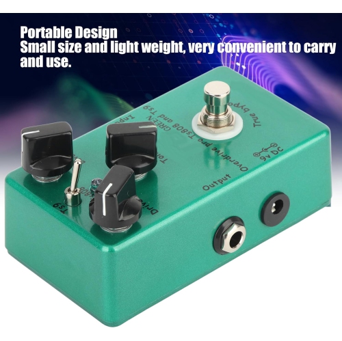 Guitar Effects Pedal, Adjustable Effects Pedal Tube Screamer Overdrive Processor with Classic Distortion Tone Effect for Guitar and Bass