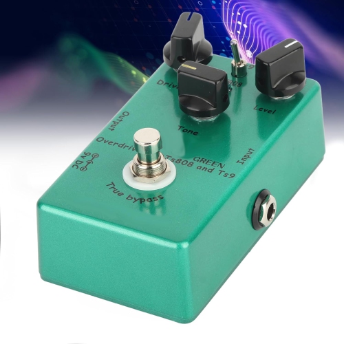 Guitar Effects Pedal, Adjustable Effects Pedal Tube Screamer Overdrive Processor with Classic Distortion Tone Effect for Guitar and Bass