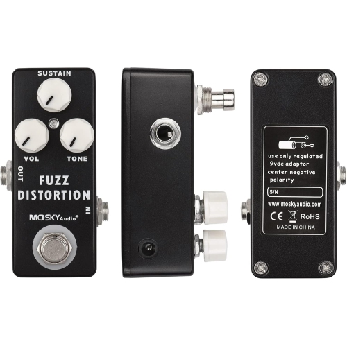 Professional distortion fuzz effects | Three-band equalization adjustment | True bypass design | All-metal body | Portable