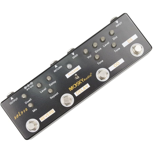 Five-in-one professional guitar multi-effects pedal|Distortion + Overdrive + Delay + Reverb + FX Loop|Full tone chain solution