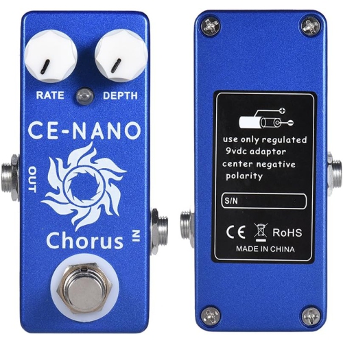 Professional chorus guitar effects pedal - dual knobs for precise adjustment, full metal body, true bypass design