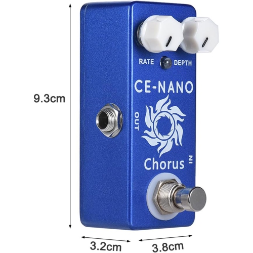 Professional chorus guitar effects pedal - dual knobs for precise adjustment, full metal body, true bypass design