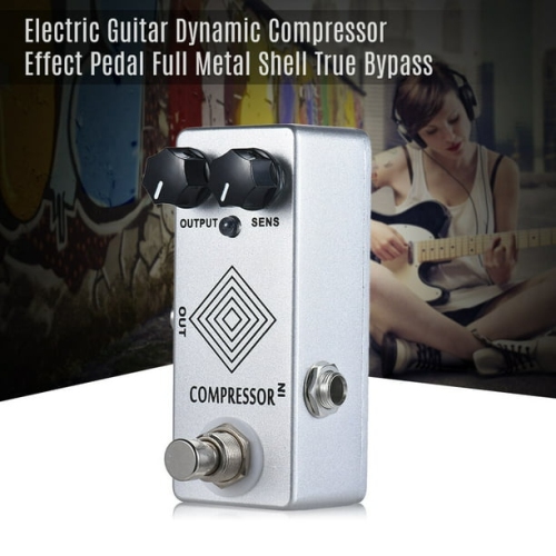 Professional dynamic compression guitar effects pedal - dual knob precision control, full metal body, true bypass design