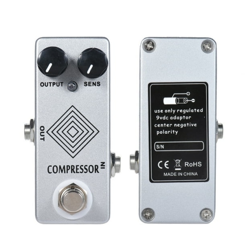 Professional dynamic compression guitar effects pedal - dual knob precision control, full metal body, true bypass design