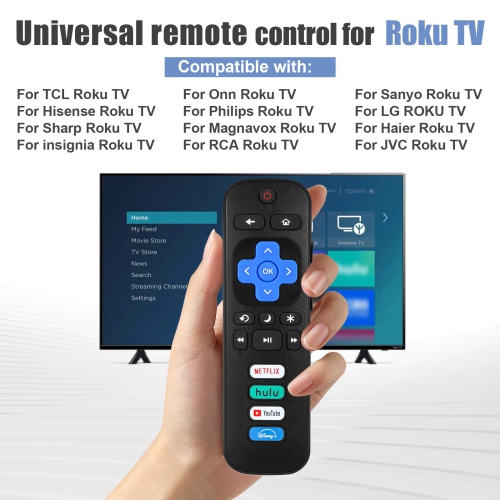 Paquet de 2 télécommandes compatibles avec les téléviseurs Roku