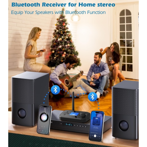 Émetteur et récepteur Bluetooth audio, adaptateur Bluetooth 5,3 avec prise auxiliaire, coaxial, entrée optique, sortie auxiliaire et prise en charge