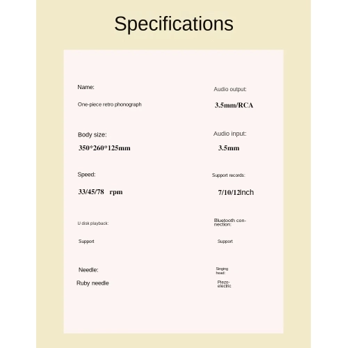 Retro vinyl record player phonograph living room decoration antique sound quality, ruby stylus, European style, suitable for 7/10/12 inch vinyl