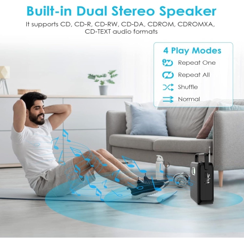 Lecteur CD portatif rose Éducation prénatale Lecteur radio CD cassette enregistreur et lecteur super stéréo radio FM écran LCD - rose