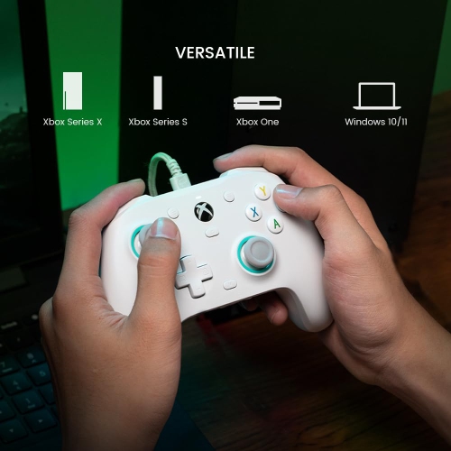 Manette avec fil G7 SE de GameSir pour Xbox Series X|S, Xbox One et Windows 10/11, manette prête à l'emploi avec manche à balai à effet Hall/vapeur à