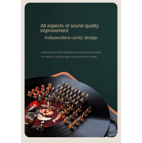 Retro vinyl record player phonograph living room decoration antique sound quality, ruby stylus, European style, suitable for 7/10/12 inch vinyl