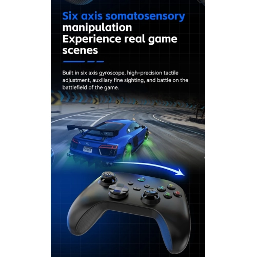 New G6 wireless Bluetooth controller, dual Hall return buttons, 6-axis continuous vibration, supports Switch, computer, Android, iOS/Switch, Apple,