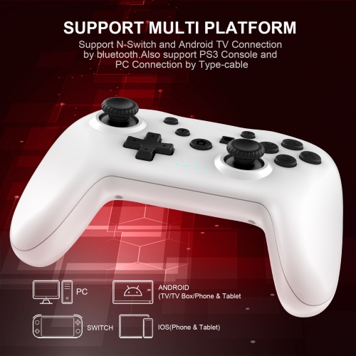 Switch Controller six axes somatosensory PC sans fil manette Bluetooth Switch manette de jeu adapté pour Switch, Android, iOS, ordinateur, Android TV