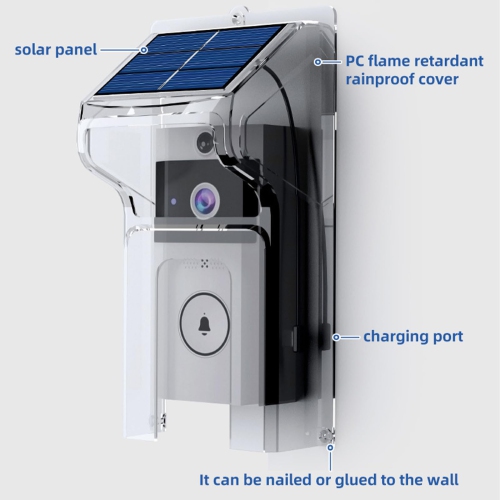 Wifivisual Doorbell Camera Wireless Solar Charging Waterproof Night Vision Smart Home HD Doorbell Two-Way Intercom Voice