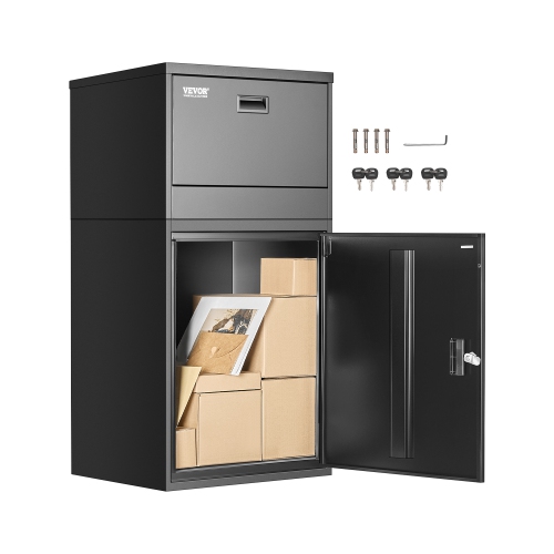 VEVOR 38.6 in Package Delivery Boxes, Mailbox for Parcel with Lock, Galvanized Steel Package Drop Box with Anti-Theft Design, Weather-Resistant