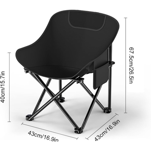 Heavy Duty Folding Camping Chair - 190kg, Compact and Portable, 600D Oxford Fabric, Suitable for Outdoor, Hiking, Fishing, Sporting Events