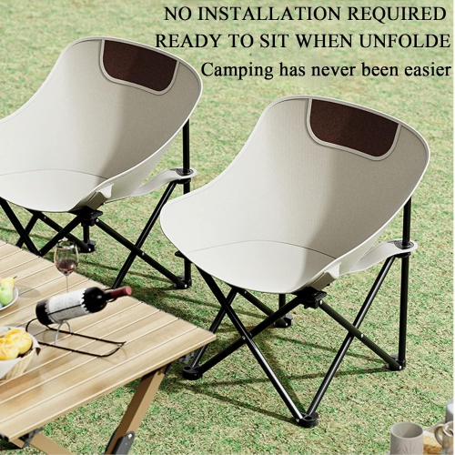 Heavy Duty Folding Camping Chair - 190kg, Compact and Portable, 600D Oxford Fabric, Suitable for Outdoor, Hiking, Fishing, Sporting Events