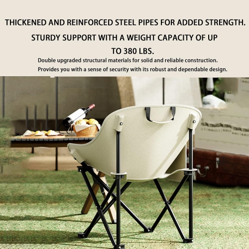 Heavy Duty Folding Camping Chair - 190kg, Compact and Portable, 600D Oxford Fabric, Suitable for Outdoor, Hiking, Fishing, Sporting Events